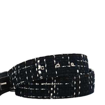 Chanel Tweed Logo Belt 75 30 Black Multicolor 3 of 5