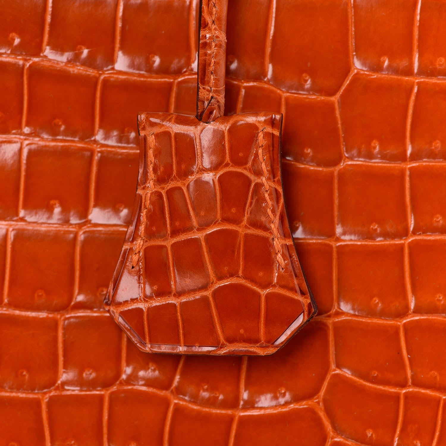 Hermes Shiny Porosus Crocodile Birkin 30 Orange 17 of 29