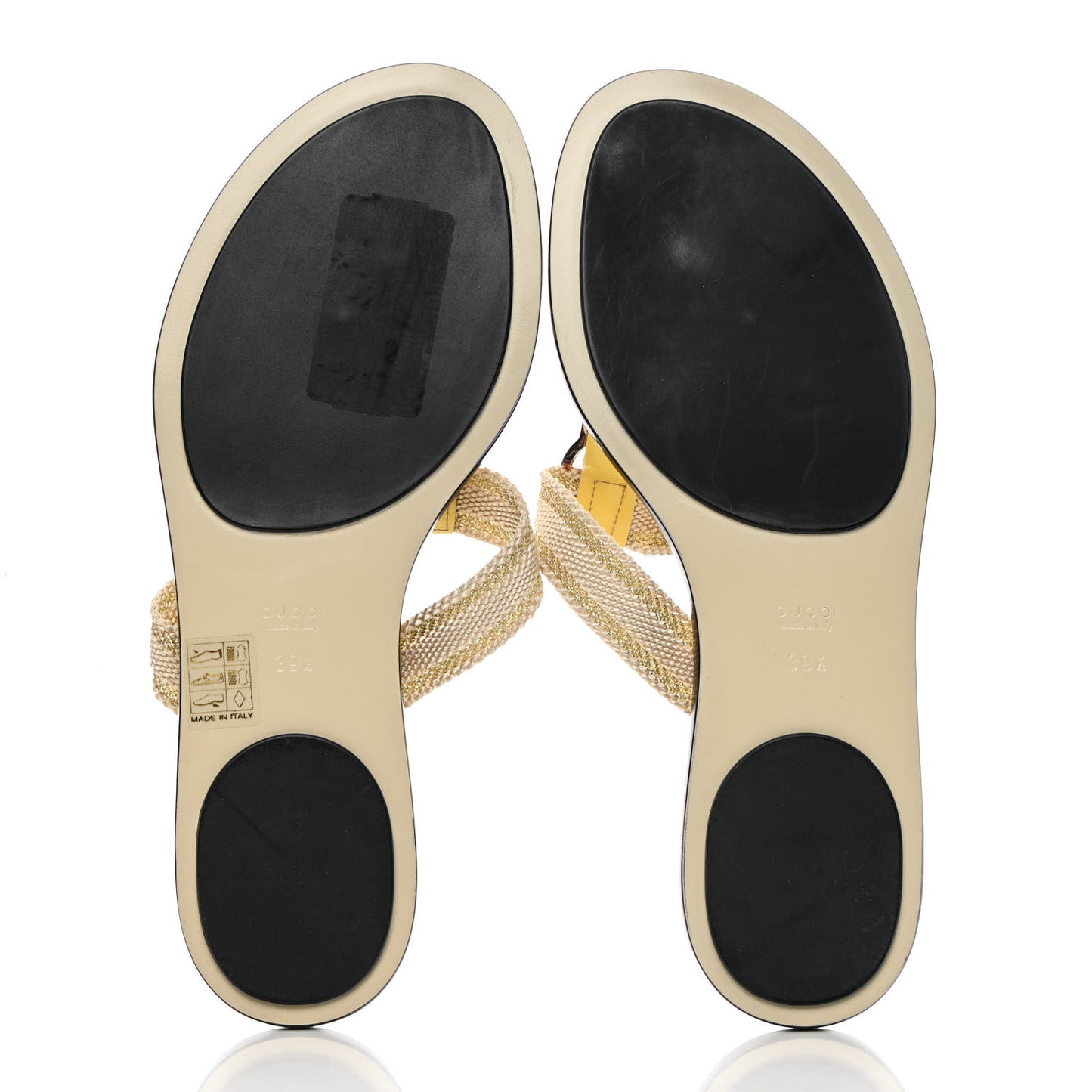 Guccissima Web Interlocking G Thong Sandals 39.5 Beige