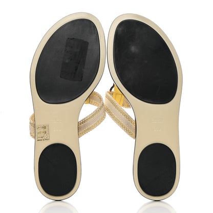 Gucci Guccissima Web Interlocking G Thong Sandals 39.5 Beige 5 of 11