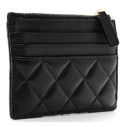 Chanel Caviar Quilted CC Zip Card Holder Black 3 of 8