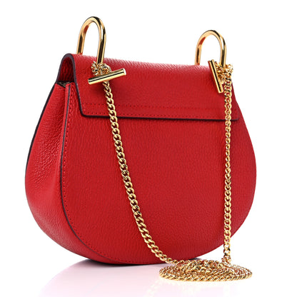 Chloe Grained Lambskin Mini Drew Shoulder Bag Plaid Red 3 of 10