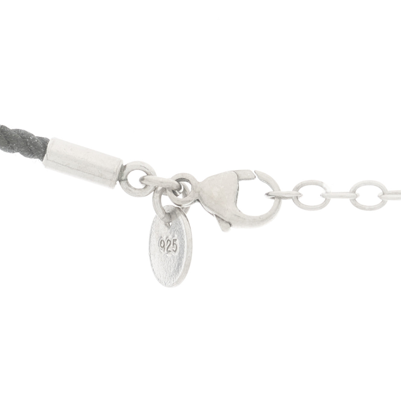 Sterling Silver Bone China Notes Round Pendant Cord Necklace Black White