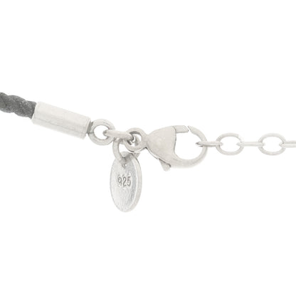 Tiffany Sterling Silver Bone China Notes Round Pendant Cord Necklace Black White 4 of 6
