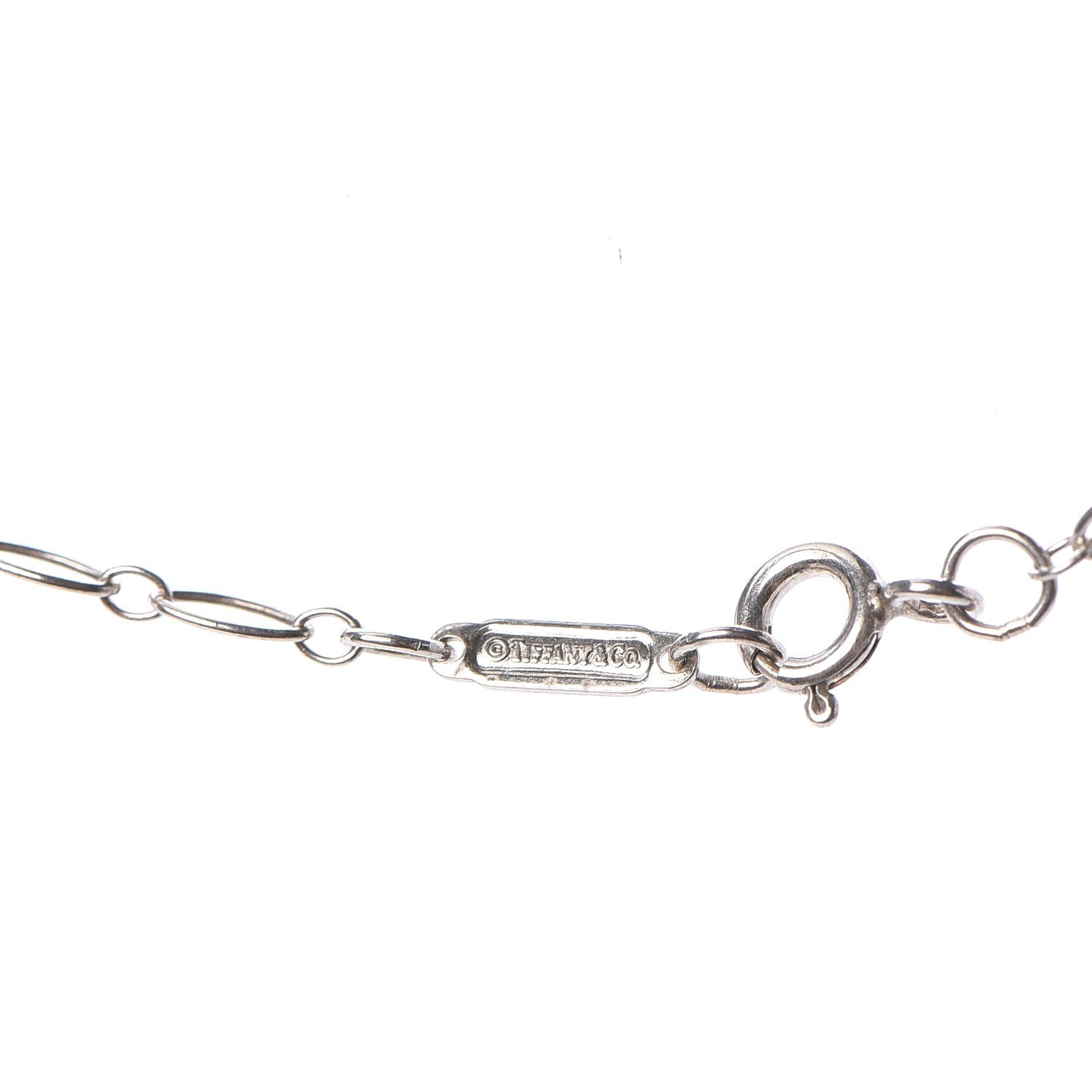 Tiffany Sterling Silver Diamond Large Daisy Key Pendant Link Necklace 6 of 6