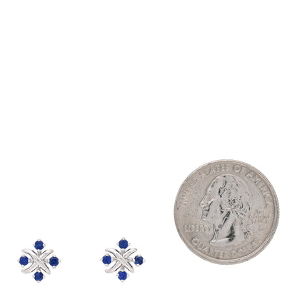 Tiffany Platinum Blue Sapphire Schlumberger Lynn Earrings 2 of 5
