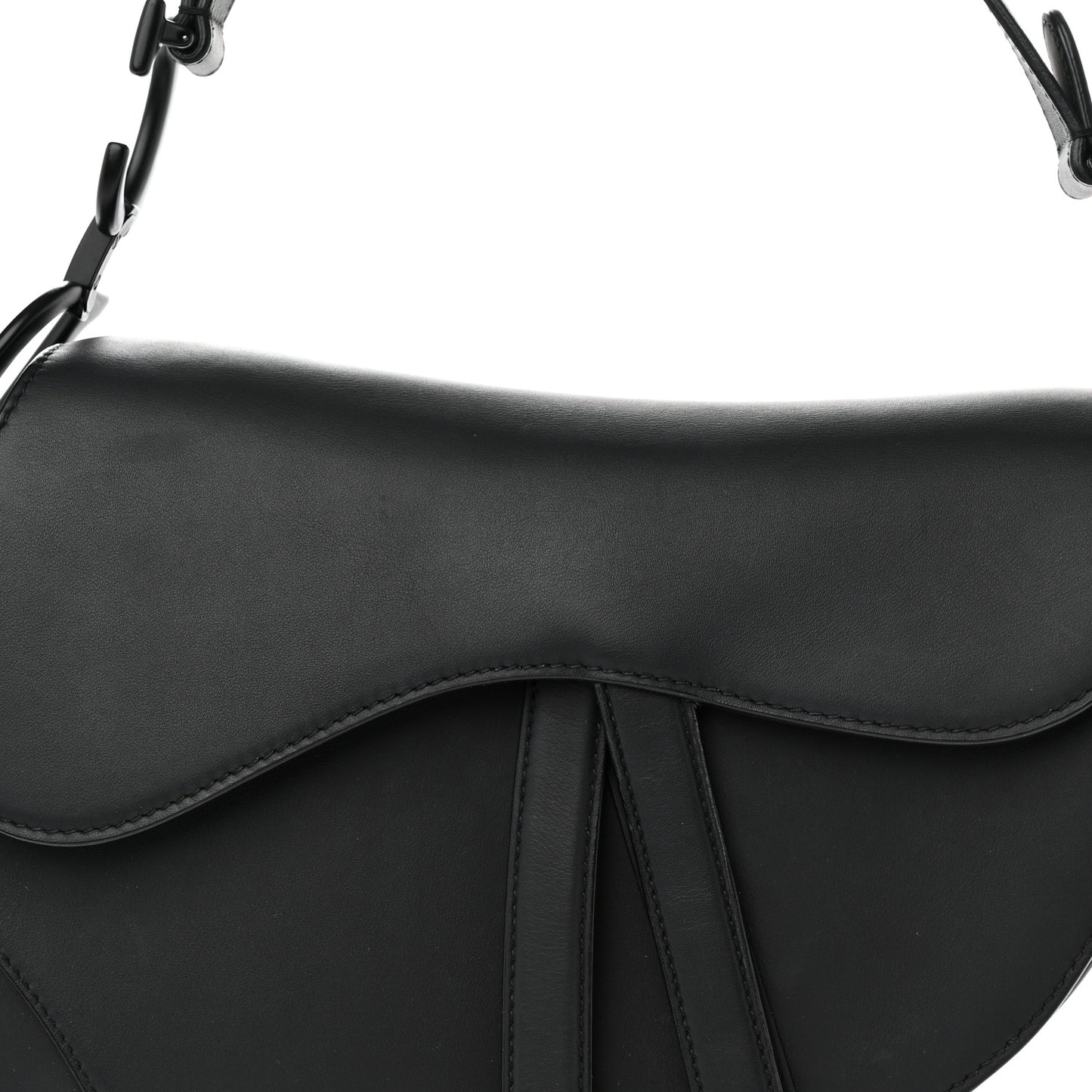 Ultra Matte Calfskin Saddle Bag Black