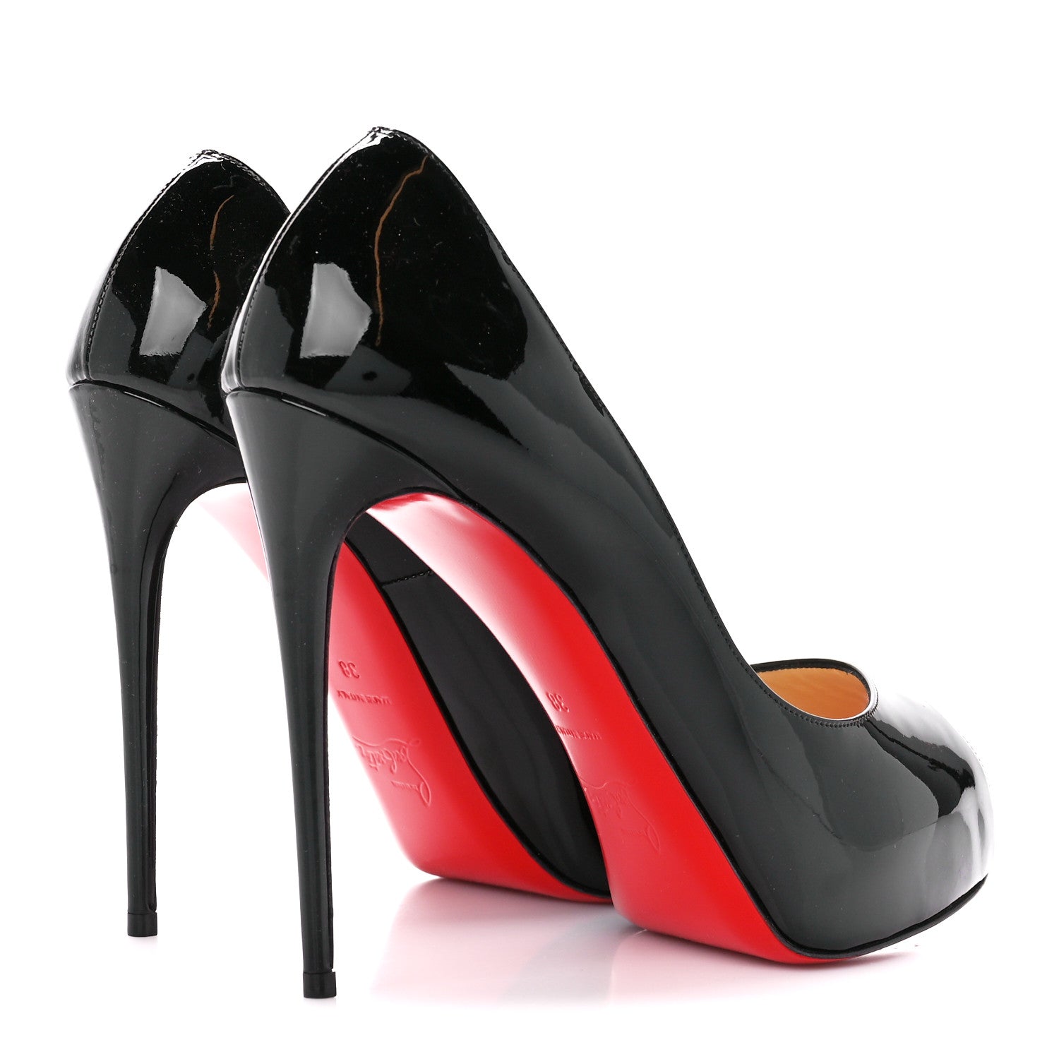 Christian Louboutin Patent New Very Prive 120 Pumps 38 Black Red 4 of 8