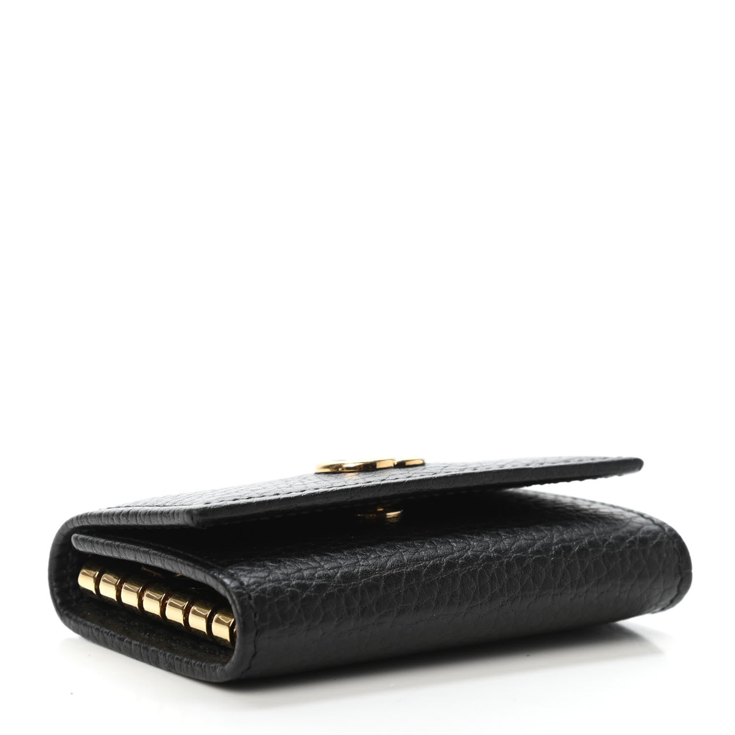 Gucci Pebbled Calfskin GG Marmont 6 Key Holder Black 3 of 4