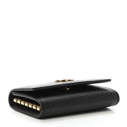 Gucci Pebbled Calfskin GG Marmont 6 Key Holder Black 3 of 4