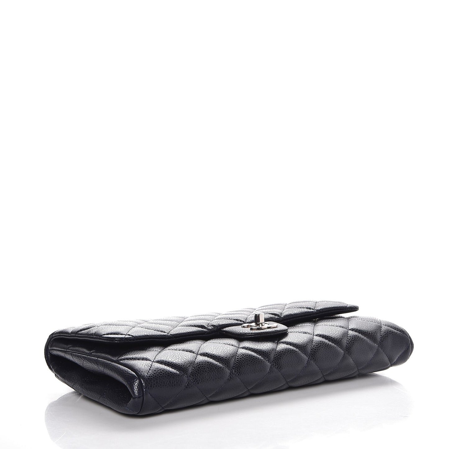 Caviar Quilted Clutch With Chain Flap Blue