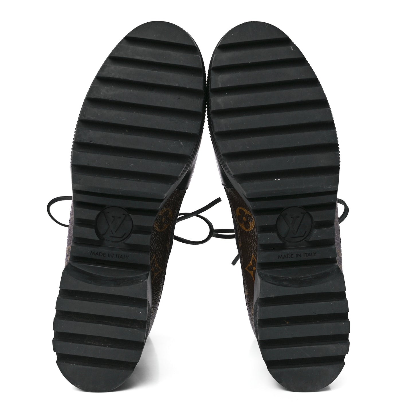 Suede Calfskin Monogram Laureate Platform Desert Boots 39.5 Black