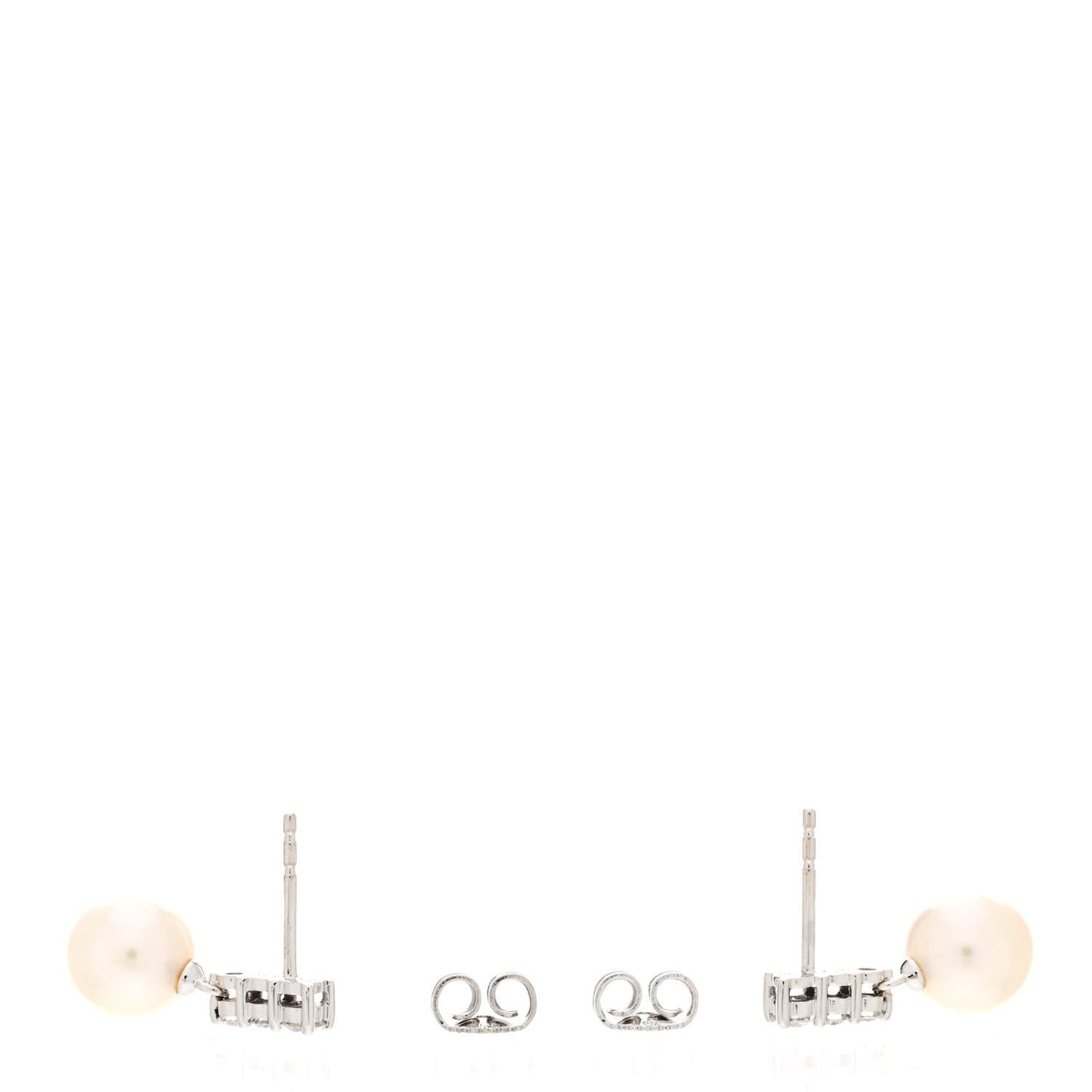 18K White Gold Diamond Akoya Pearl 8mm Morning Dew Earrings
