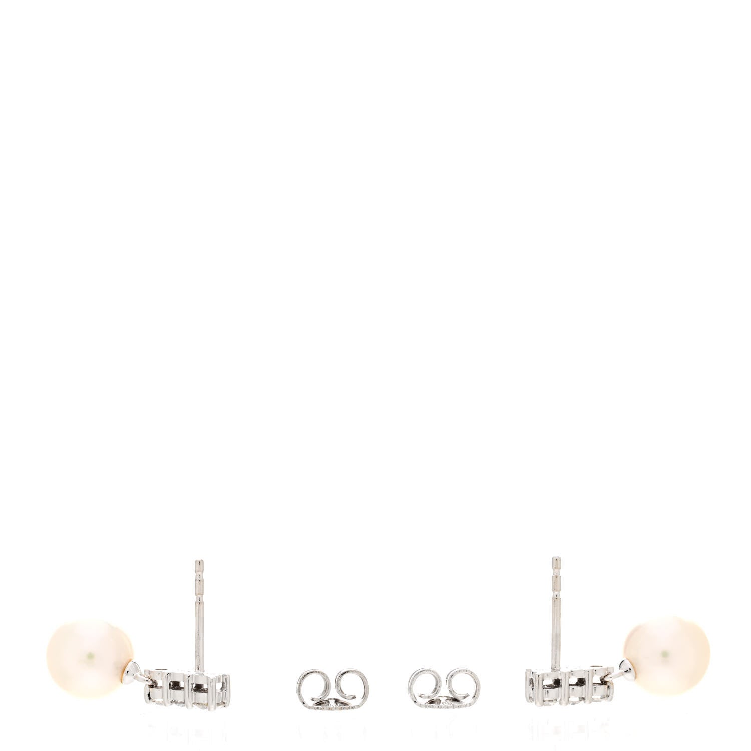 Mikimoto 18K White Gold Diamond Akoya Pearl 8mm Morning Dew Earrings 3 of 7