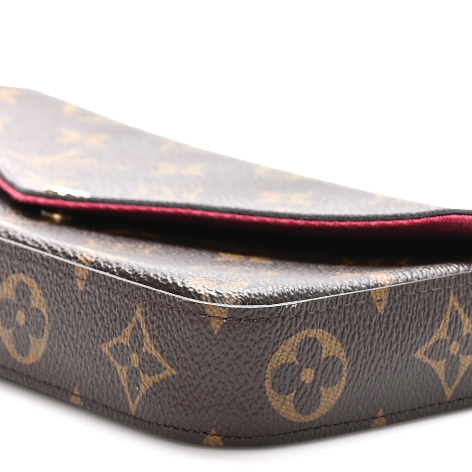 Louis Vuitton Monogram Pochette Felicie Chain Wallet Fuchsia 11 of 12