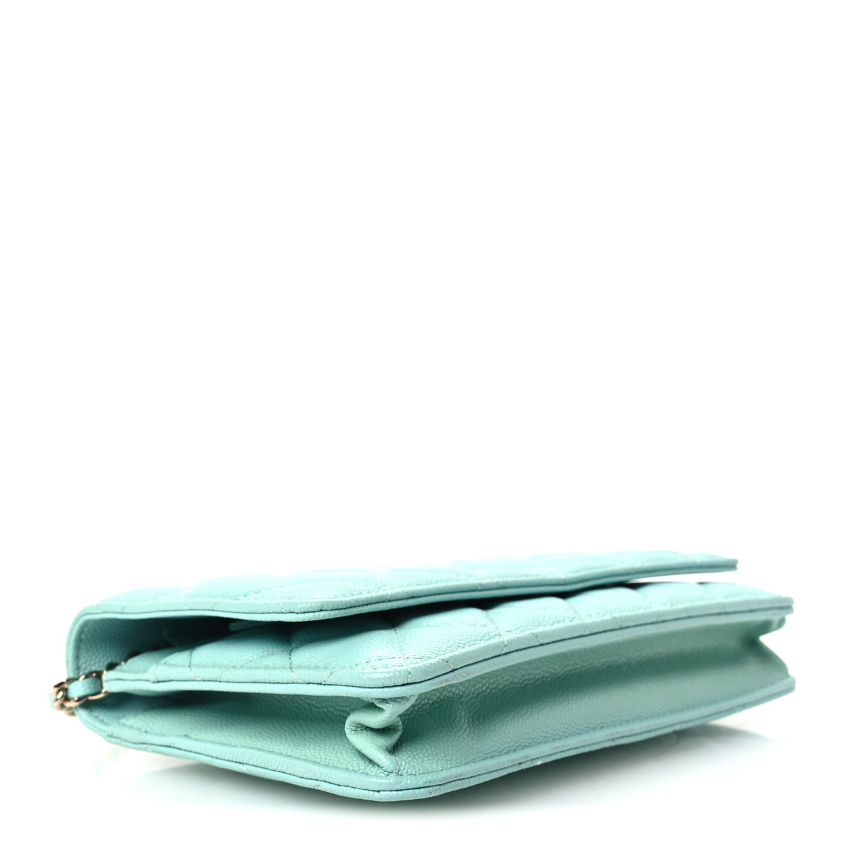 Caviar Quilted Wallet On Chain WOC Turquoise