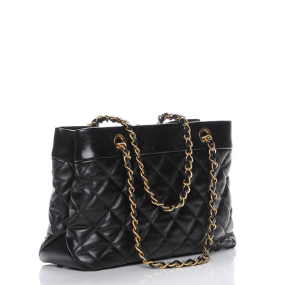 Chanel Calfskin Quilted Large Soft Elegance Tote Black 3 of 7