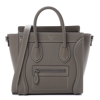 Celine Drummed Calfskin Nano Luggage Souris 1 of 10