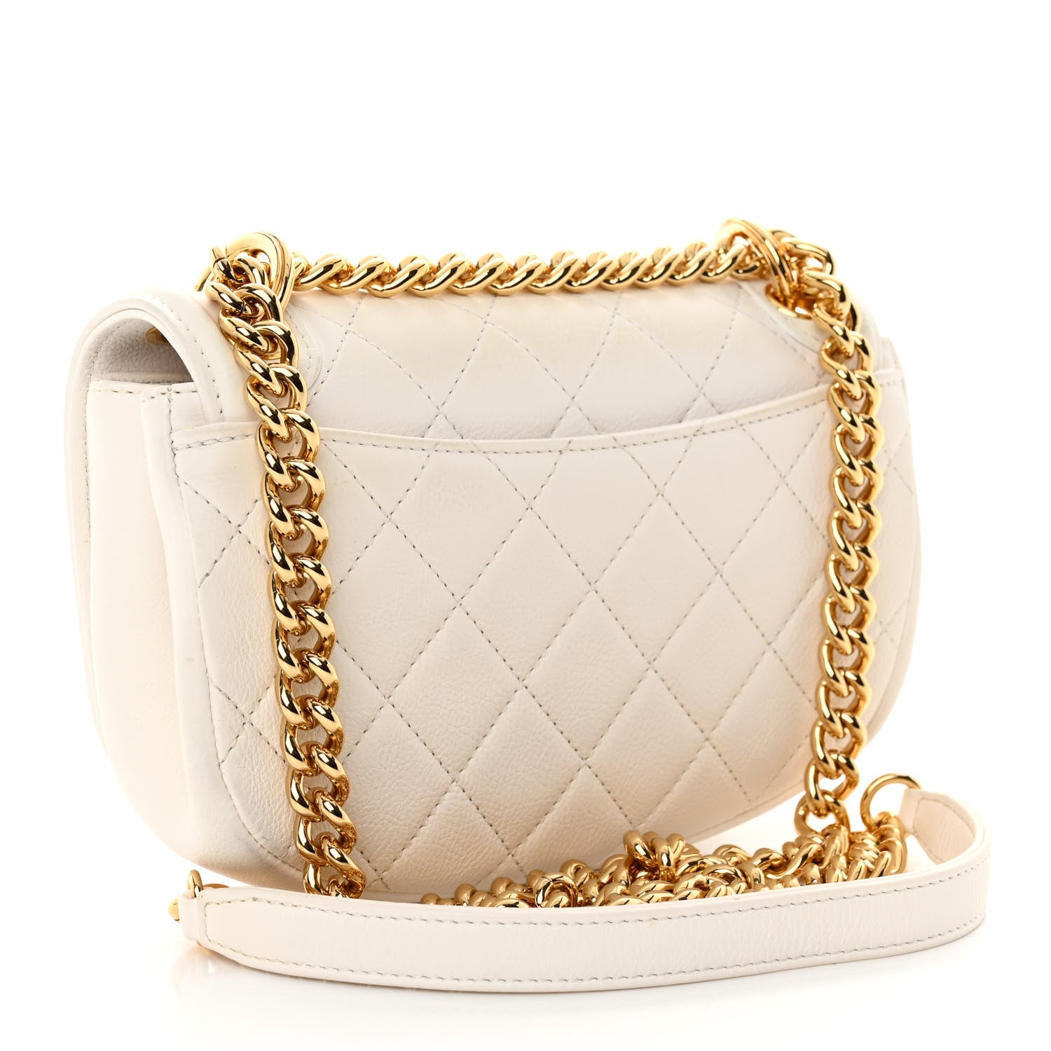 Chanel Calfskin Quilted Small Underline Flap White 3 of 12