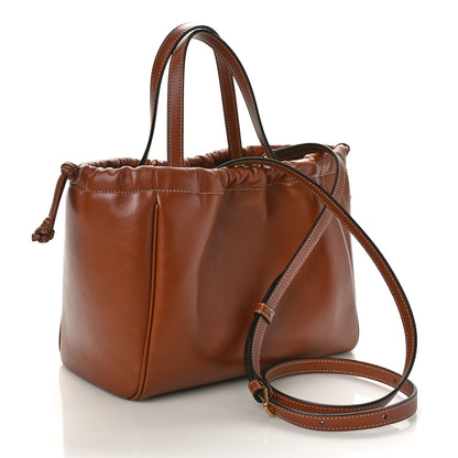 Celine Smooth Calfskin Cuir Small Triomphe Cabas Drawstring Tan 2 of 8