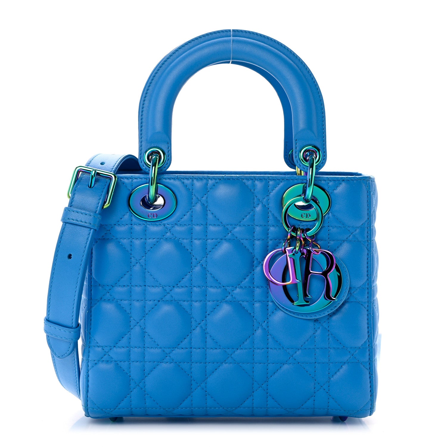 Christian Dior Lambskin Cannage Small Lady Dior Bright Blue 1 of 8