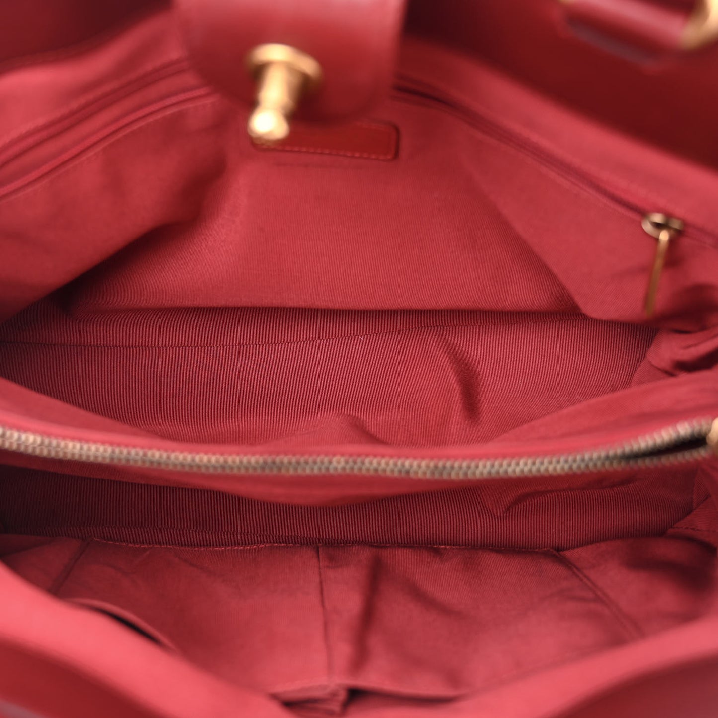 Lambskin Quilted Boy Shopping Tote Dark Red
