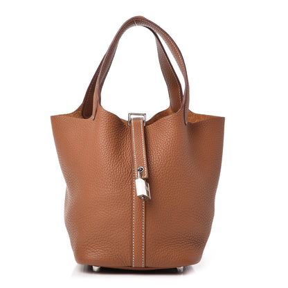 Hermes Taurillon Clemence Picotin Lock 18 PM Gold 1 of 9