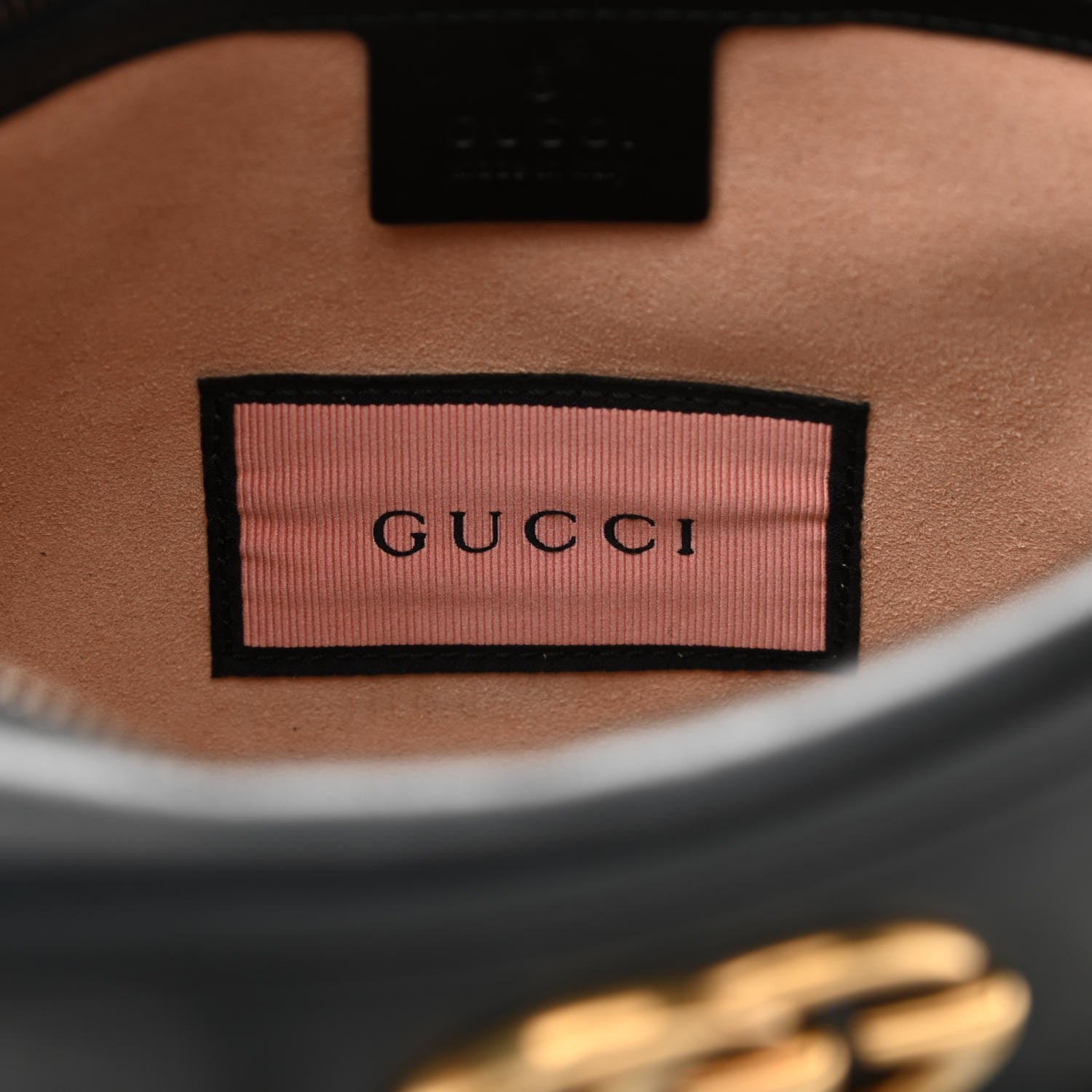 Gucci Calfskin Matelasse GucciGhost Medium GG Marmont Chain Shoulder Bag Black New Acquamarine 6 of 12