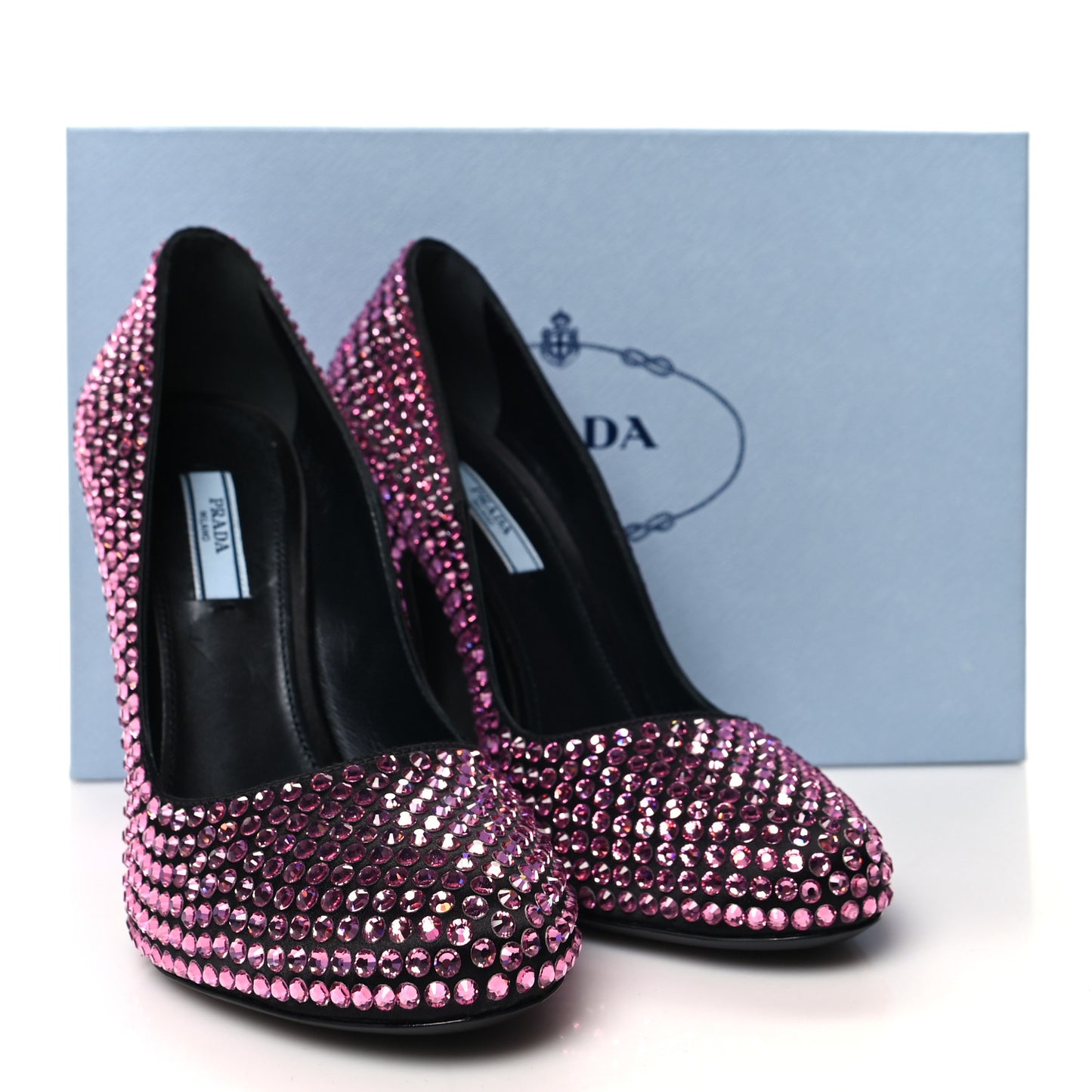Satin Crystal 85mm Pumps 38 Rosa