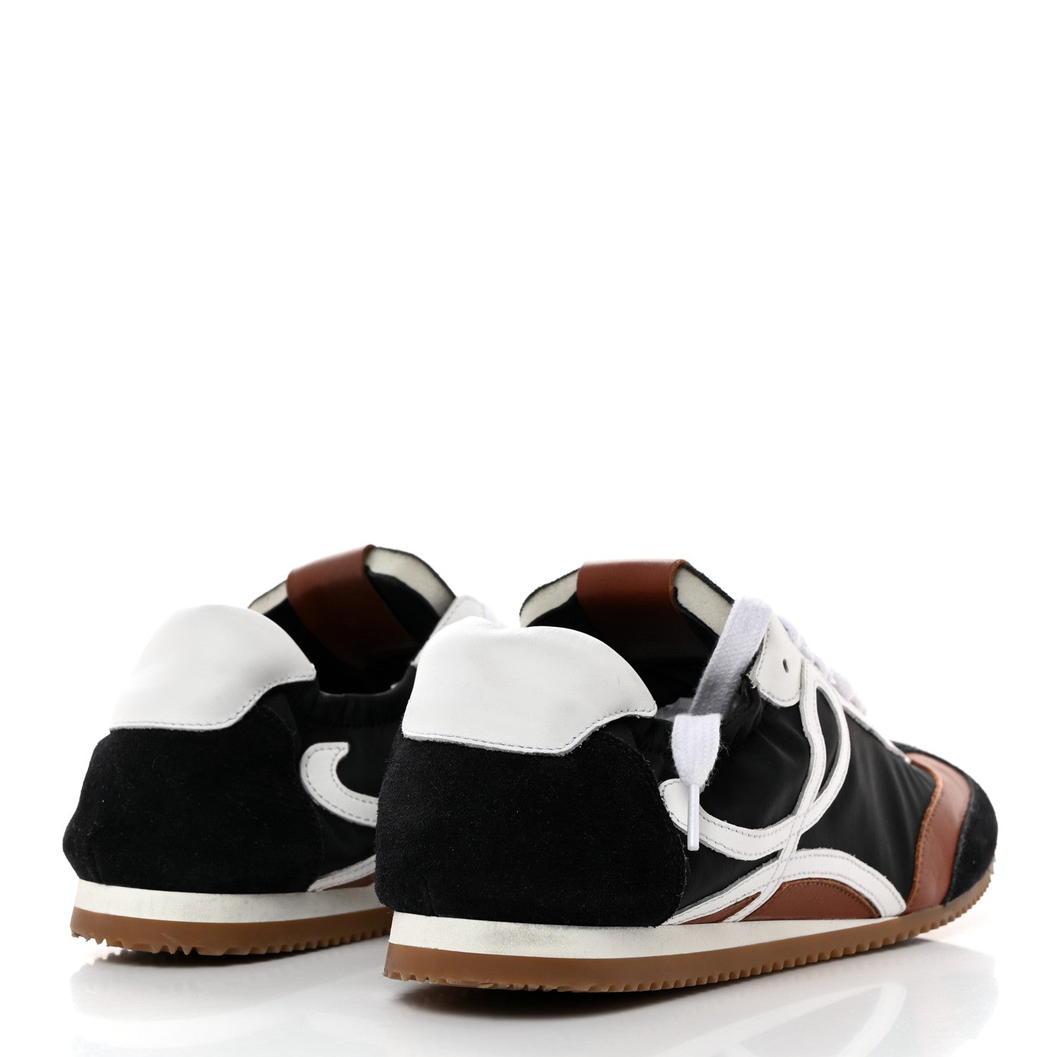 Loewe Nylon Suede Flow Runners Sneakers 38 Black Brown 4 of 9