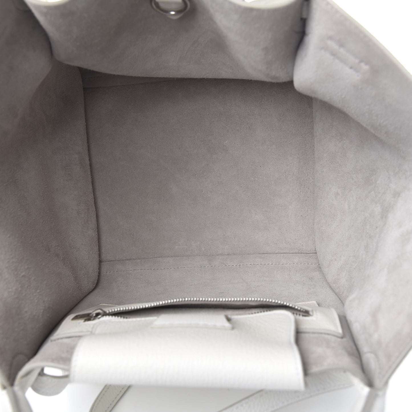 Supple Grained Calfskin Small Big Bag White