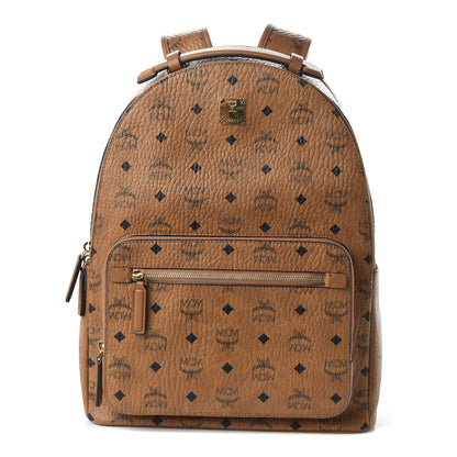 MCM Visetos Mens Medium Stark Backpack Cognac 1 of 10