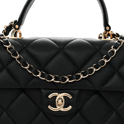 Chanel Caviar Quilted Medium Retro Twist Top Handle Flap Black 8 of 10