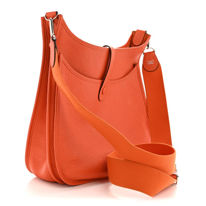 Hermes Taurillon Clemence EVELYNE III GM Orange 3 of 15
