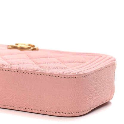 Chanel Caviar Quilted Small Boy Clutch With Chain Pink 10 of 14