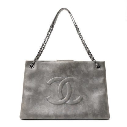 Chanel Iridescent Calfskin CC East West Shopping Tote Light Grey 1 of 13