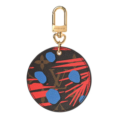Louis Vuitton Monogram Jungle Dots Bag Charm Key Ring Coquelicot Denim 1 of 4