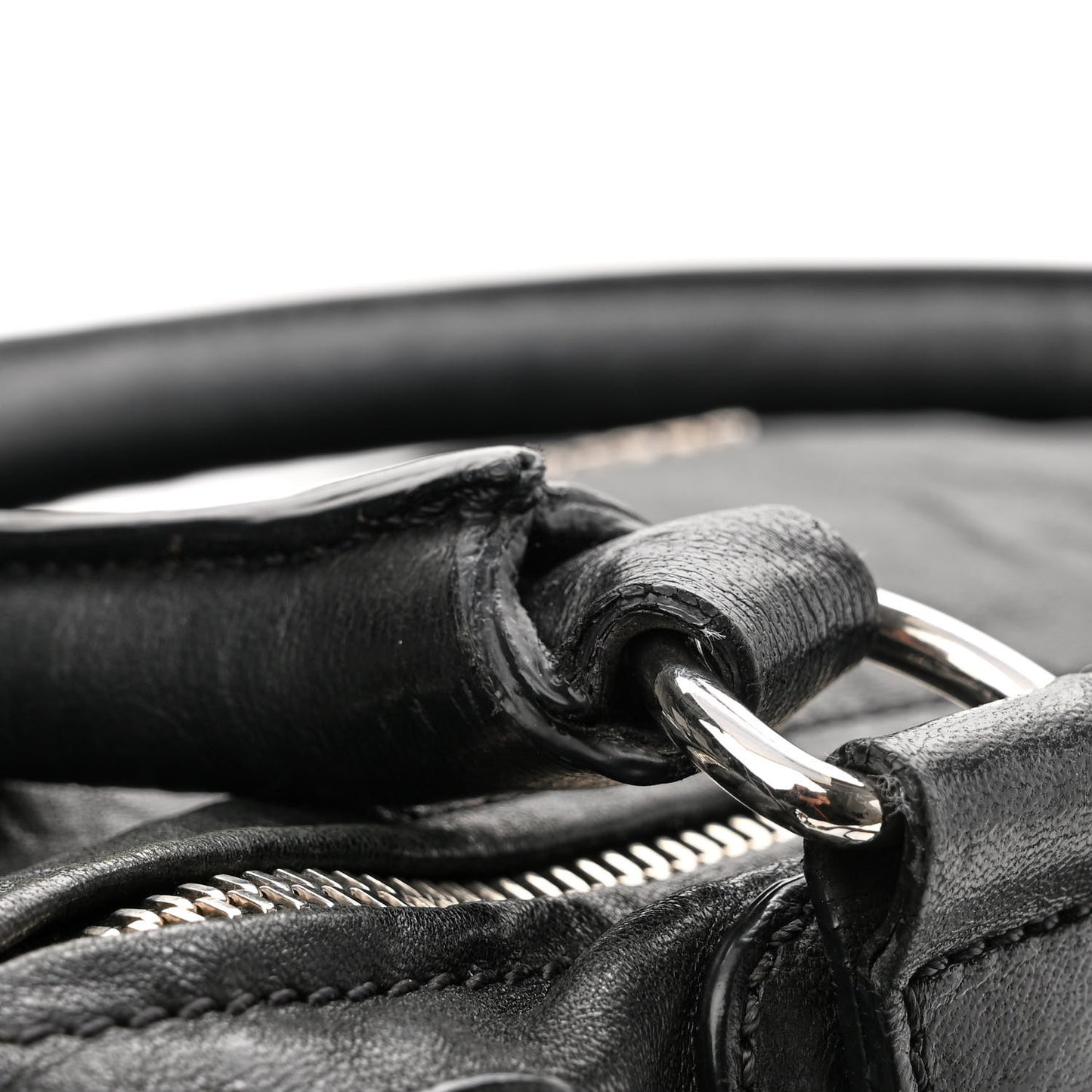 Tumbled Sheepskin Medium Pandora Bag Black