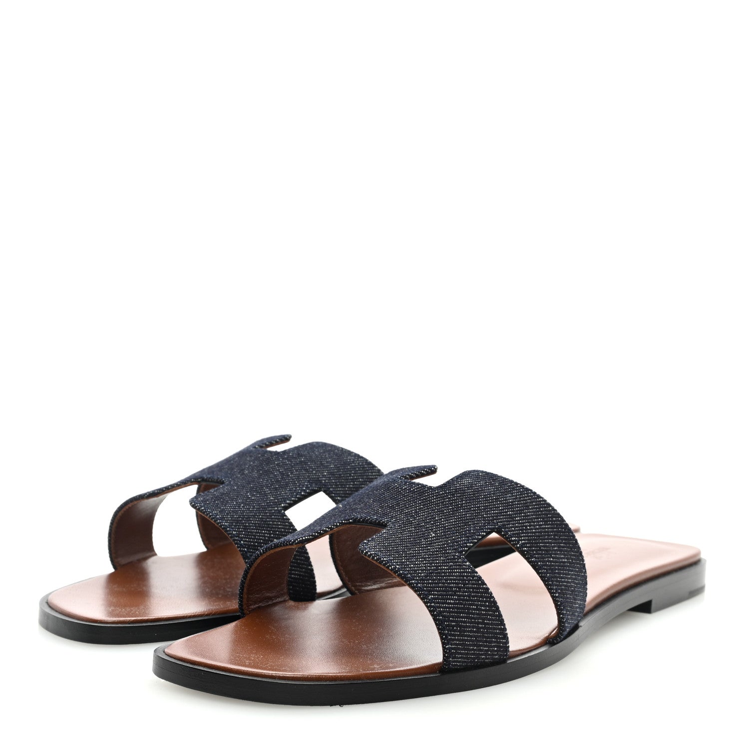 Hermes Denim Canvas Oran Sandals 41 Bleu Brut 2 of 8