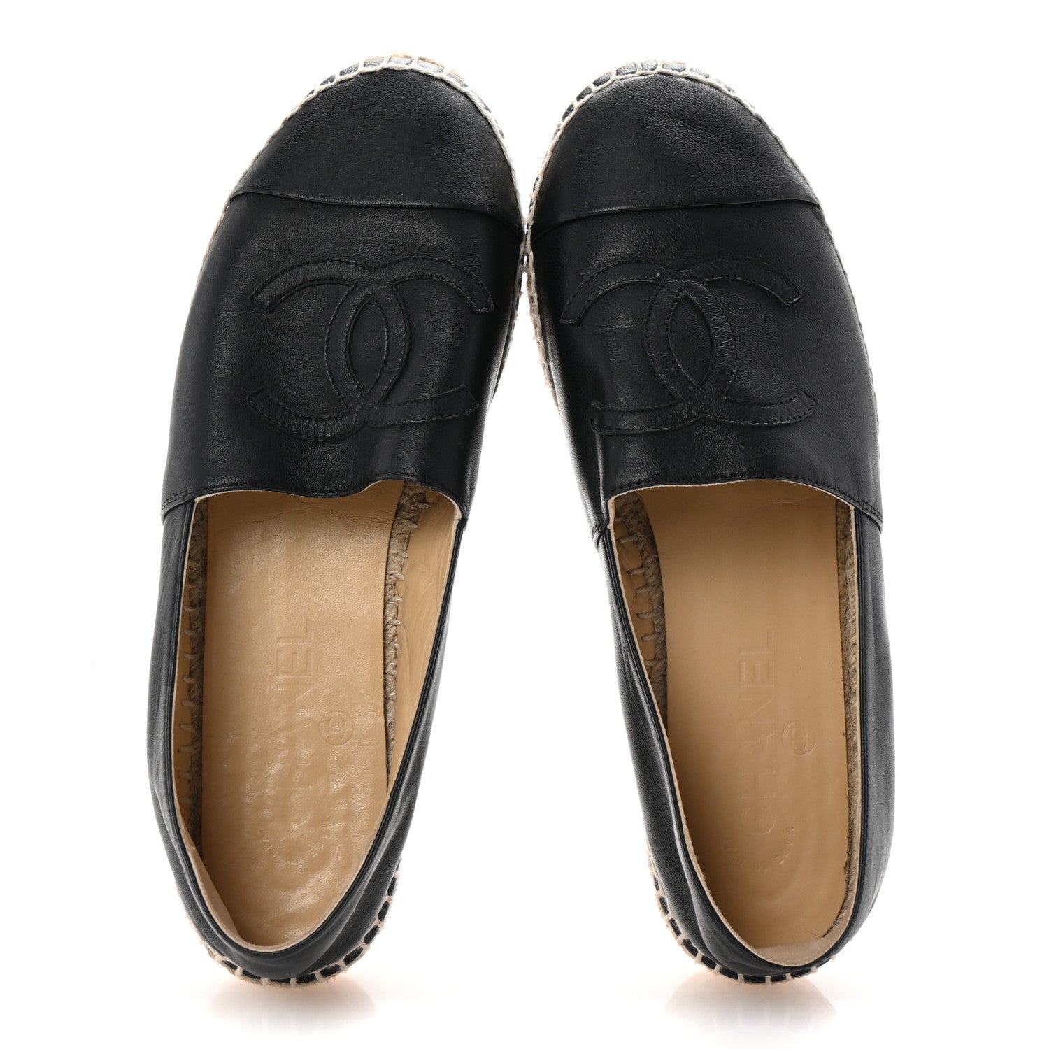 Chanel Lambskin CC Espadrilles 38 Black 2 of 10