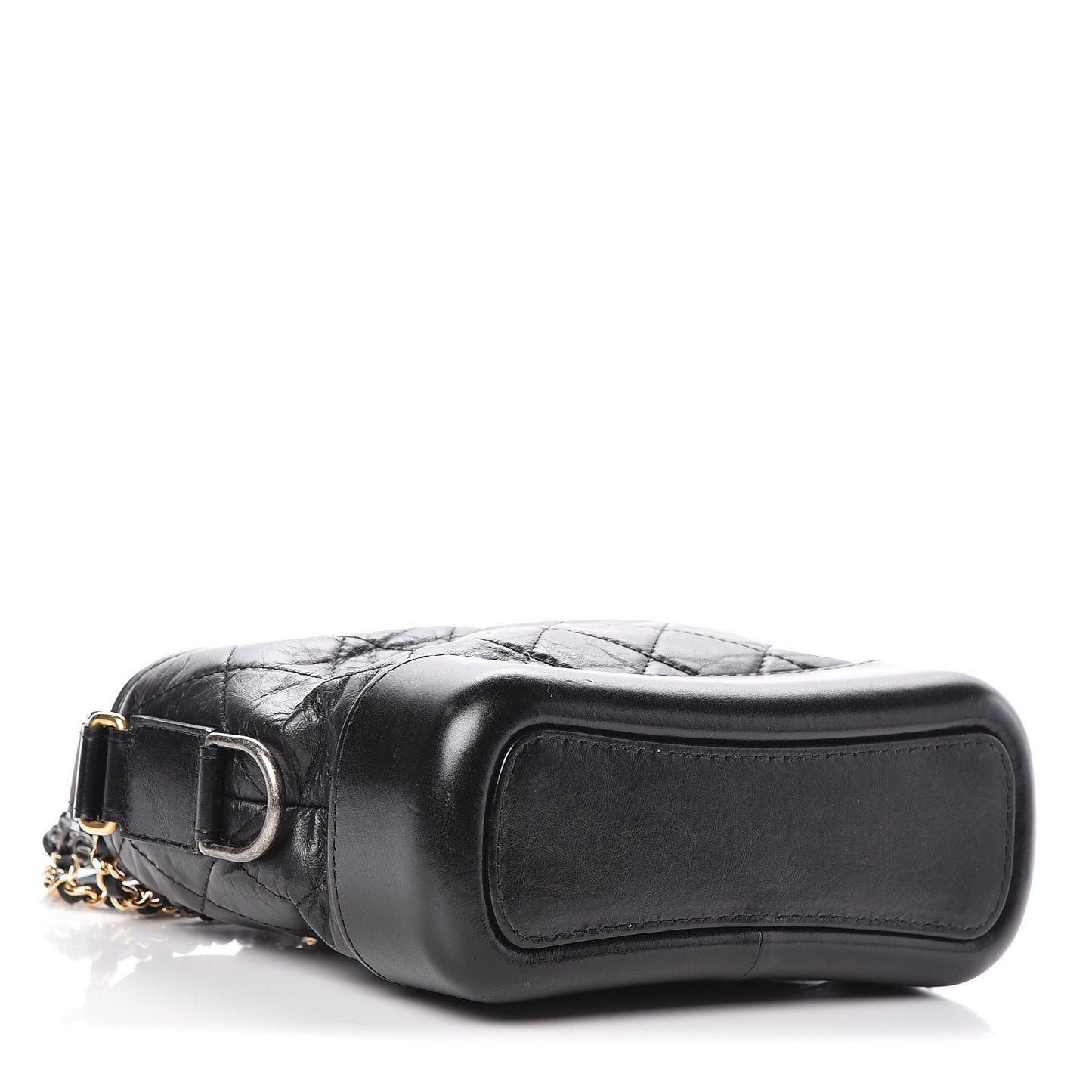 Aged Calfskin Quilted Small Gabrielle Hobo Black