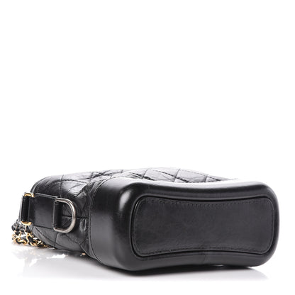 Chanel Aged Calfskin Quilted Small Gabrielle Hobo Black 4 of 9