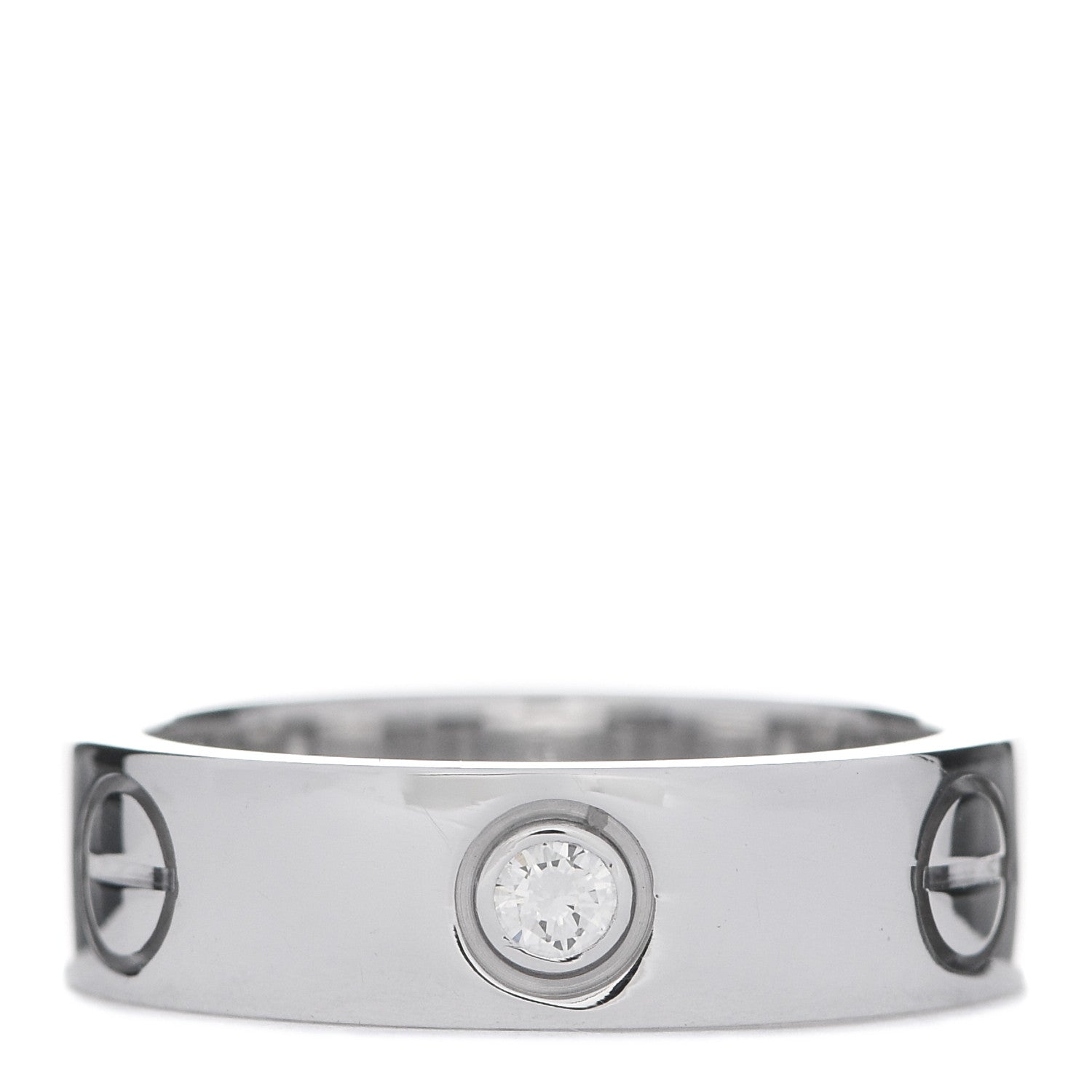 Cartier 18K White Gold 3 Diamond 5.5mm LOVE Ring 52 6 3 of 6