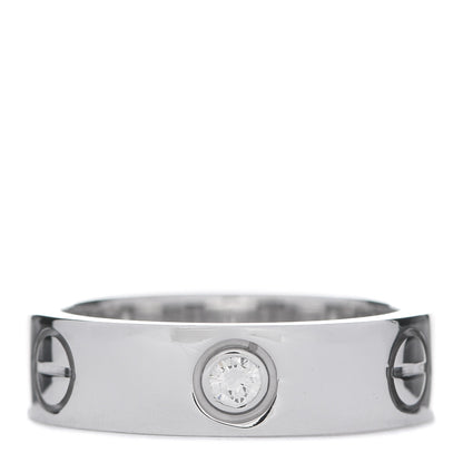 Cartier 18K White Gold 3 Diamond 5.5mm LOVE Ring 52 6 3 of 6