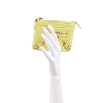 Balenciaga Agneau Giant 12 Gold Hardware M Porte-Monnaie Coin Purse Jaune Citronnade 2 of 7