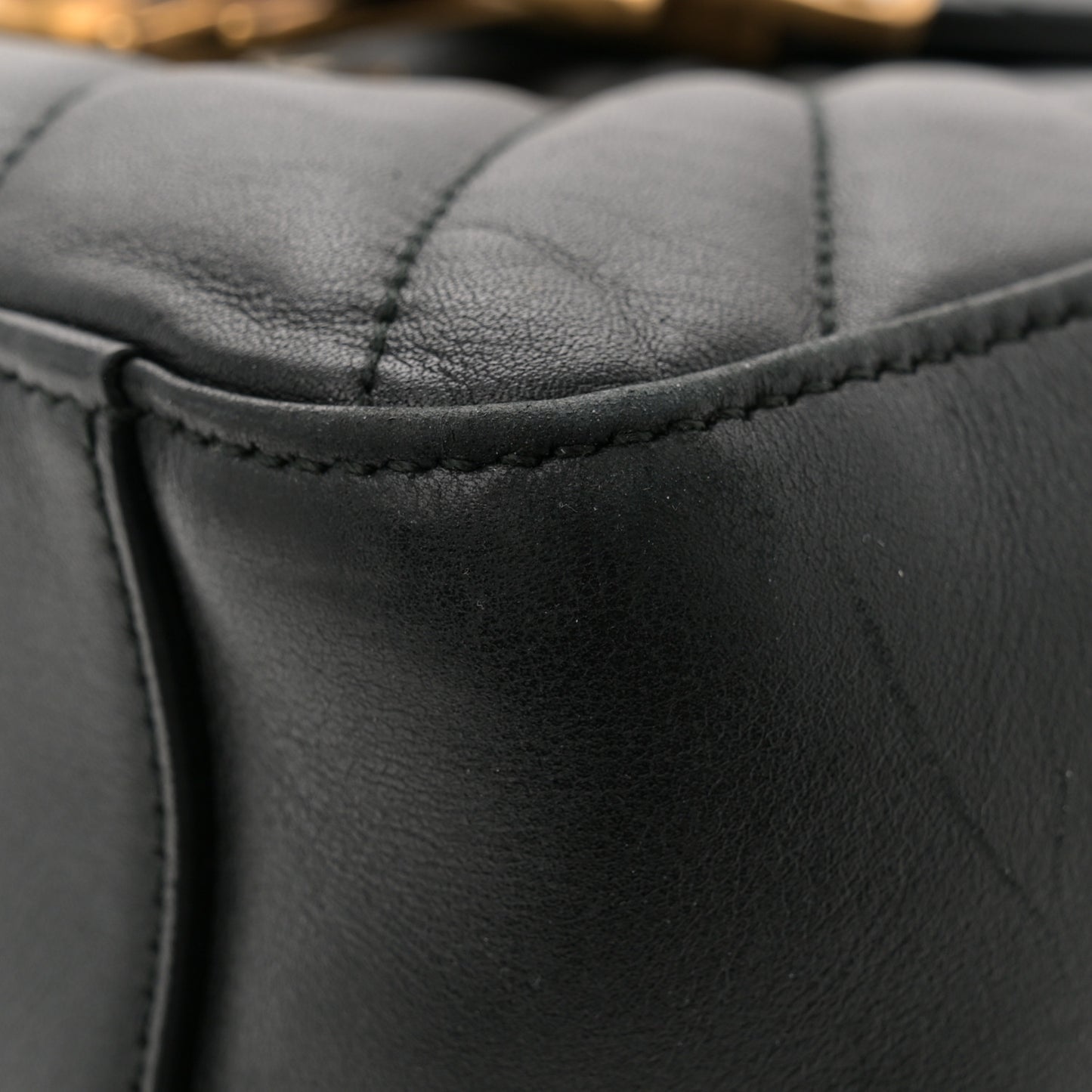 Calfskin Bamboo Trapuntata Queen Margaret Backpack Black