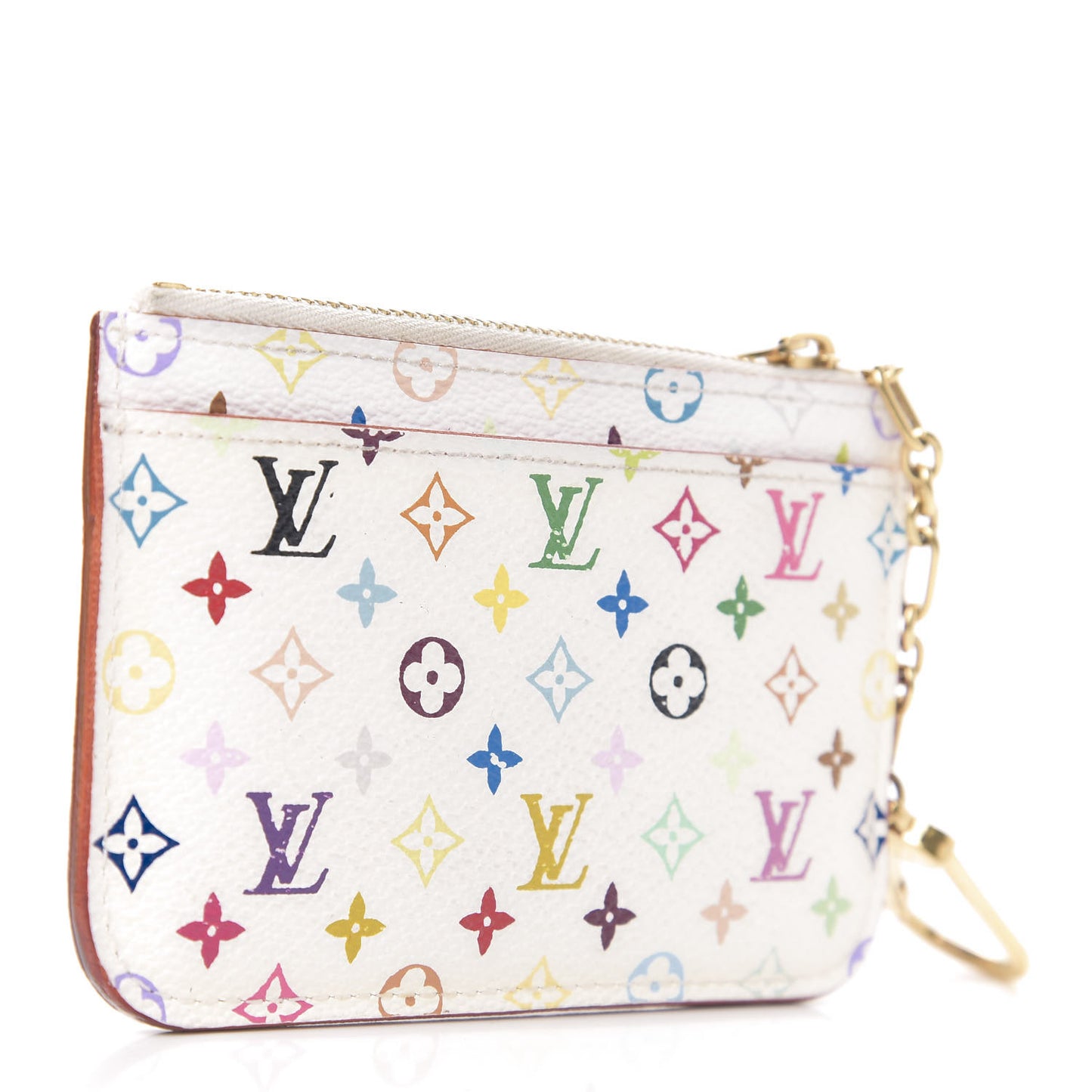 Monogram Multicolor Key Pouch White Litchi