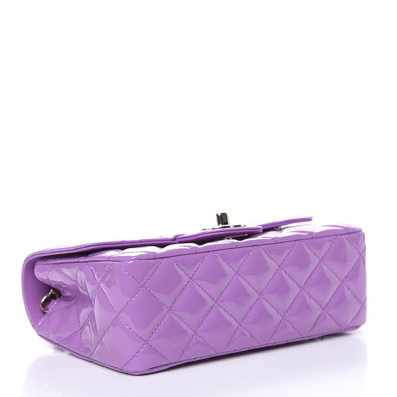 Chanel Patent Quilted Mini Rectangular Flap Purple 4 of 12