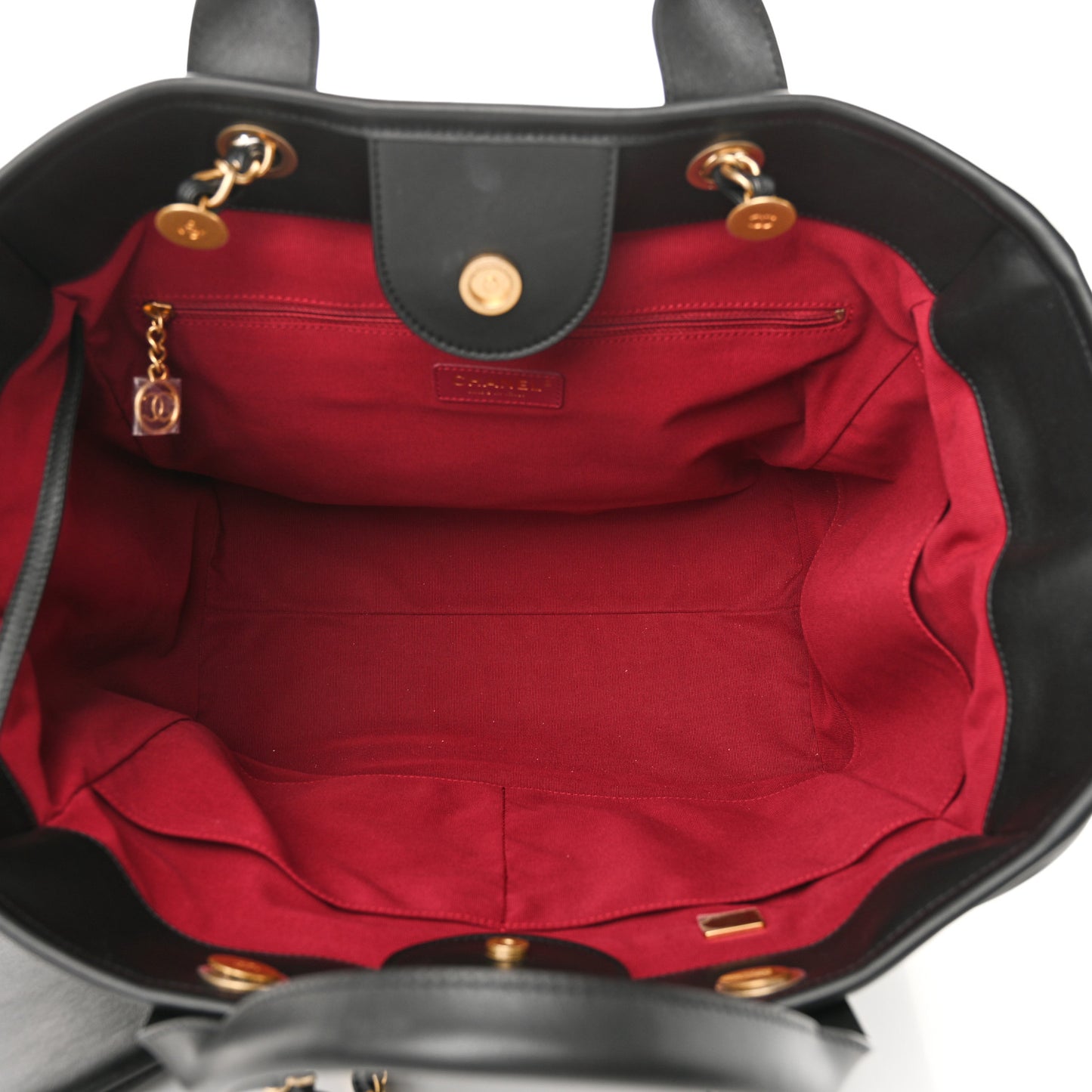 Calfskin Medium Deauville Tote Black