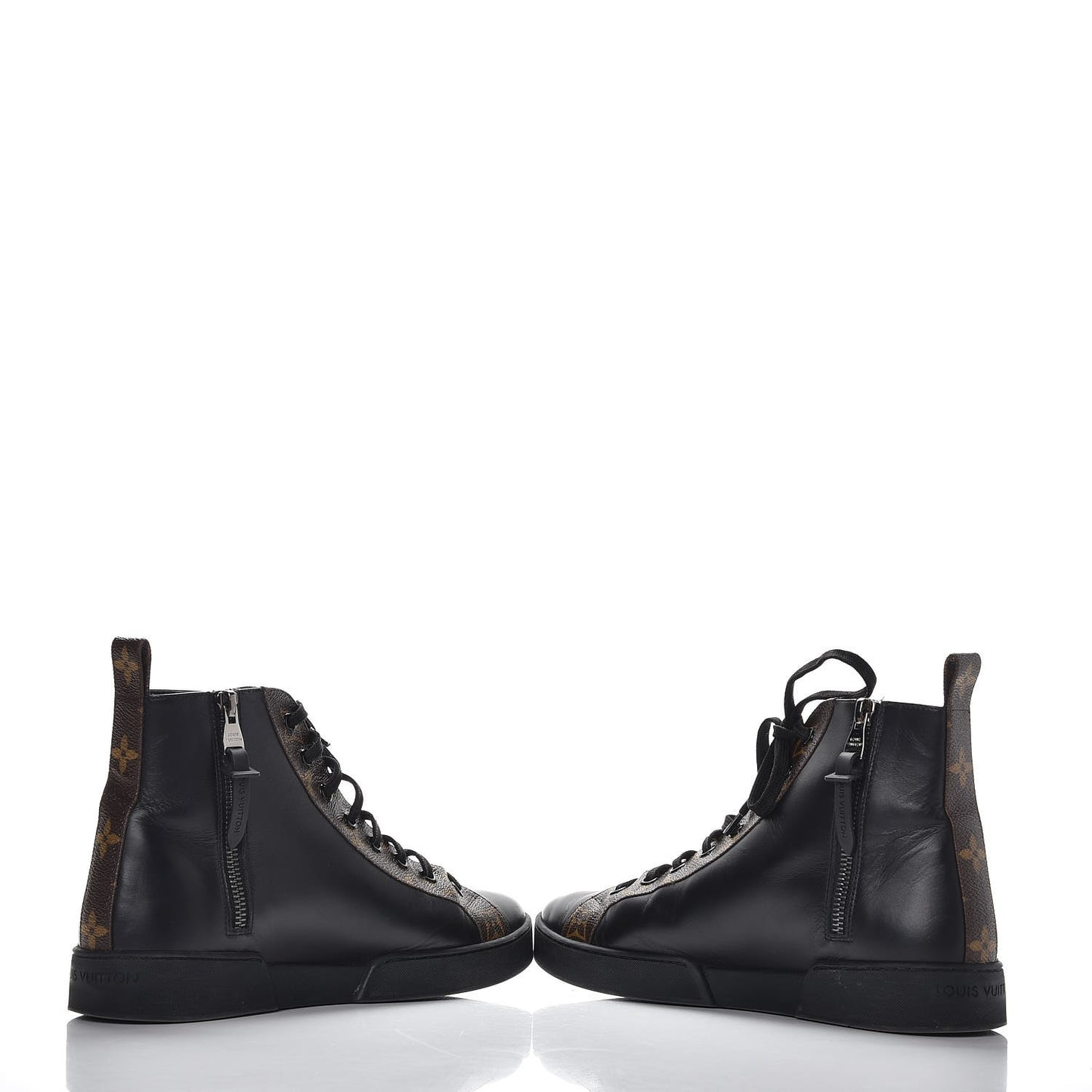 Calfskin Monogram Checkpoint Sneaker Boot 38 Black